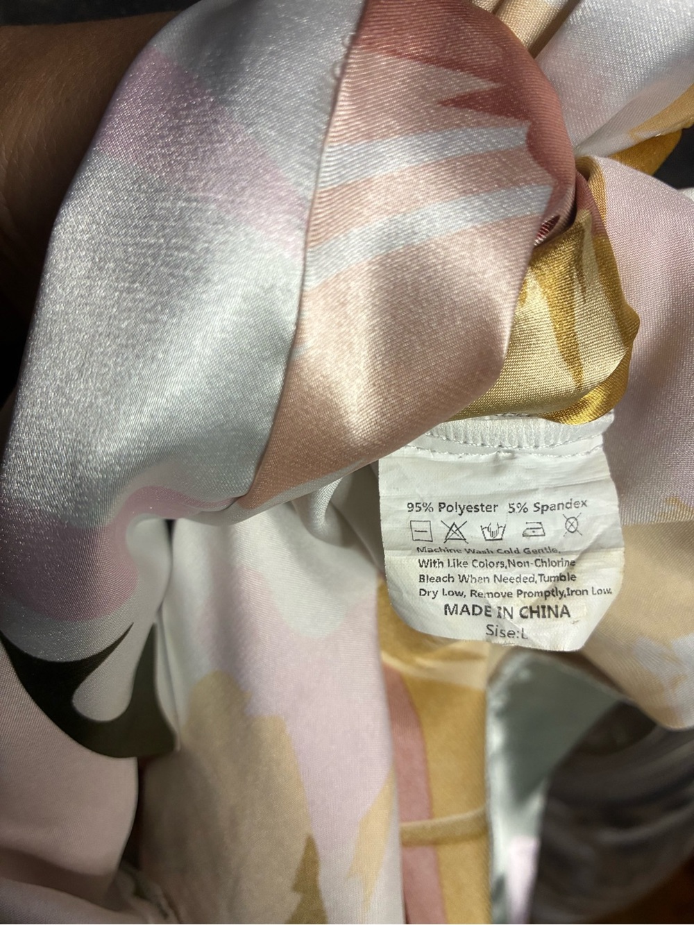 Floral Satin Wrap Maxi Robe - Pink & Mustard - Picture 8 of 8